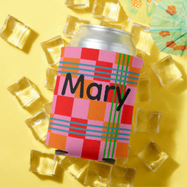 Enfriador De Latas Plaid Retro 