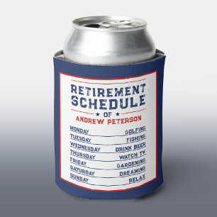 Enfriador De Latas Plan de retiro blanco azul para hombre divertido m