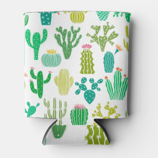 Enfriador De Latas Planta de cactus: conjunto floral vintage.