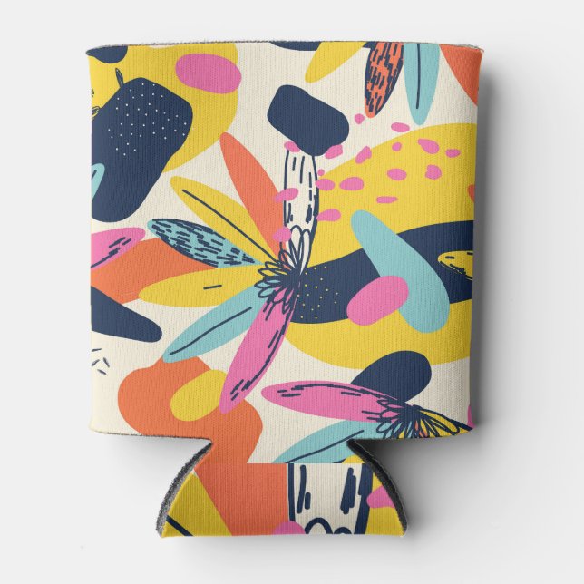 Enfriador De Latas Plantas de selva exótica: diseño de ilustracion mo (Anverso)