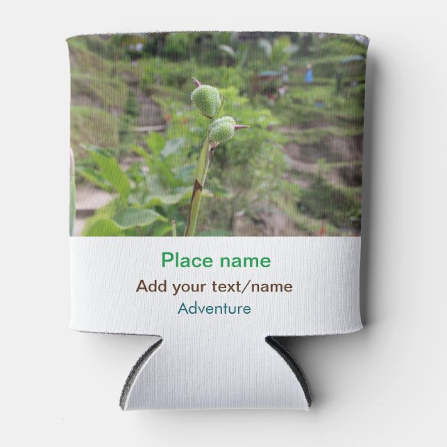 Enfriador De Latas Plantas naturales fotografía nombre de viaje en ag (Anverso)