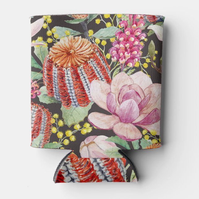 Enfriador De Latas Plantas tropicales australianas, patrón de acuarel (Anverso)