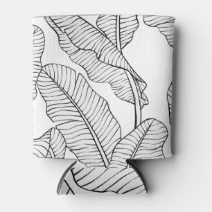 Enfriador De Latas Plantas tropicales, flores, boceto de la jungla.