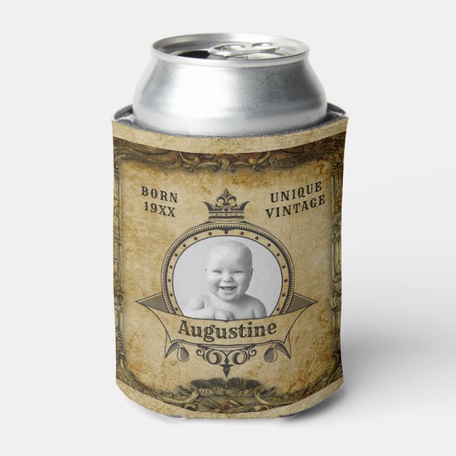 Enfriador De Latas Plantilla de fotografía de cumpleaños personalizad (Lata Anverso)