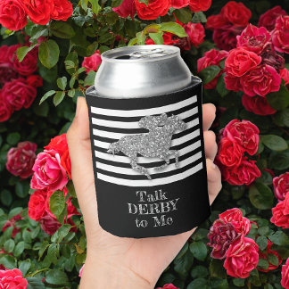 Enfriador De Latas Plata Derby Race Horario Black White Stripes