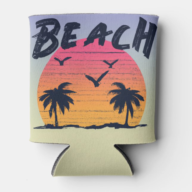 Enfriador De Latas Playa/costa/tropical/Hawai (Anverso)