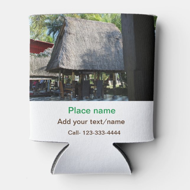 Enfriador De Latas playa de agua océano playa añadir nombre de sitio  (Anverso)