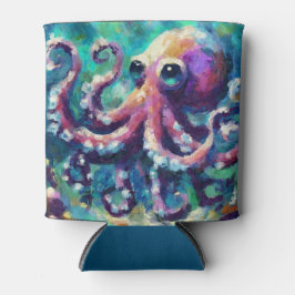 Enfriador De Latas Playa náutica costera del pulpo caprichoso