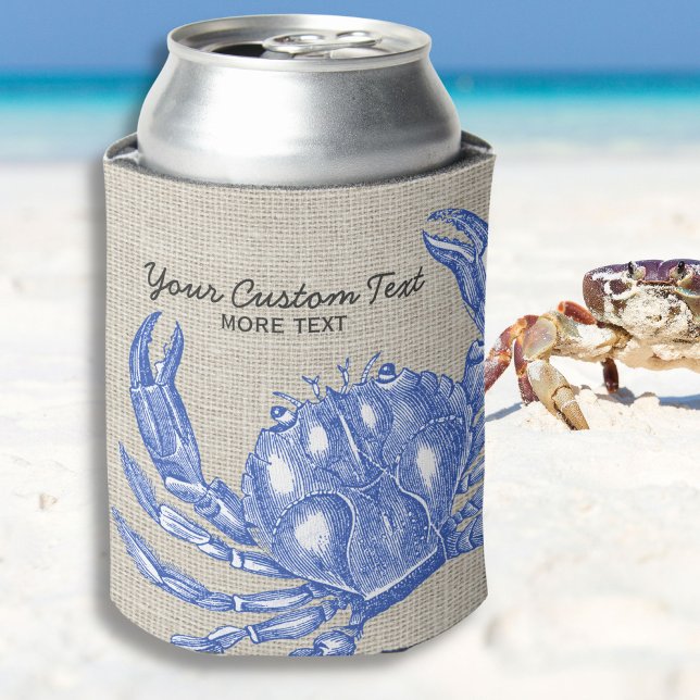 Enfriador De Latas Playa Personalizado de cangrejo azul náutico de Gu (Subido por el creador)