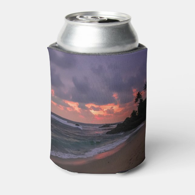 Enfriador De Latas Playa romántica en Dusk (Reverso de la lata)