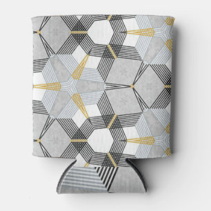 Enfriador De Latas Plaza hexagonal colorida: caleidoscopio geométrico