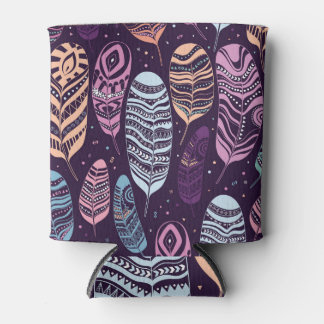 Enfriador De Latas plumas étnicas: negro y blanco