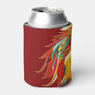 Enfriador De Latas Plumas Rojos Exóticas