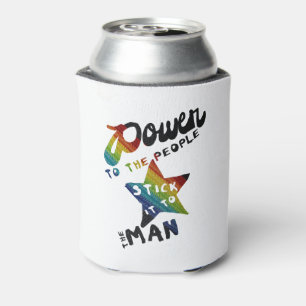 Enfriador De Latas Poder a la gente (remiendo retro del arco iris)