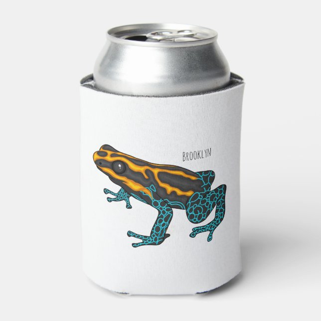 Enfriador De Latas Poison dart frog cartoon illustration (Lata Anverso)