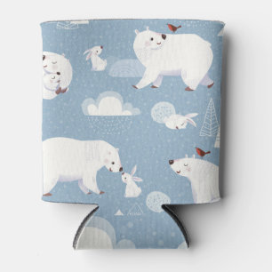 Enfriador De Latas Polar Bears Winter Vintage