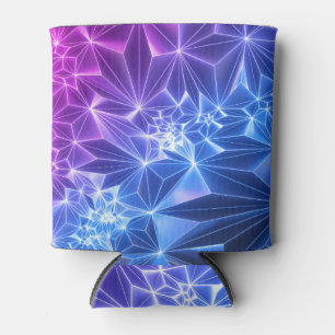 Enfriador De Latas Polígono Neón: Azul Rosa 3D.