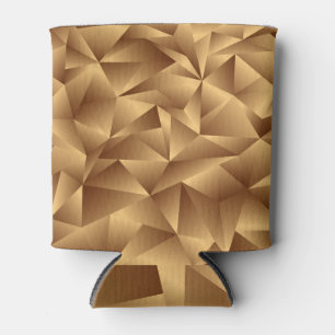 Enfriador De Latas Polígonos dorados, efecto 3D, cosecha.