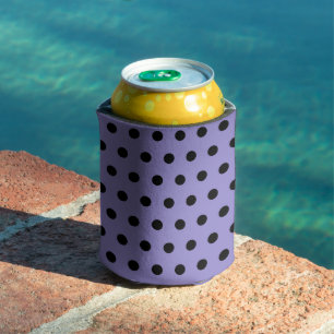 Enfriador De Latas Polka Dot Refrigerador de bebidas (Lavanda y negro