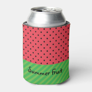 Enfriador De Latas Polka rosa de personalizable de fruta de verano de