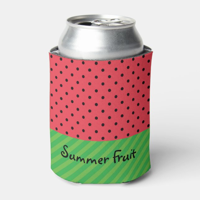 Enfriador De Latas Polka rosa de personalizable de fruta de verano de (Lata Anverso)