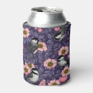 Enfriador De Latas Pollos en el rosa salvaje en rosa y violeta