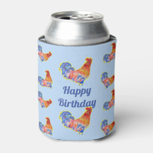Enfriador De Latas Pollos Rooster Mens Feliz cumpleaños