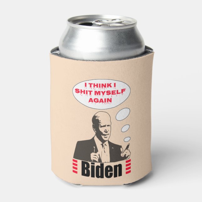 Enfriador De Latas Poopy Pants Biden (Lata Anverso)
