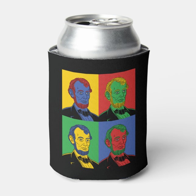 Enfriador De Latas Pop Art Abraham Lincoln (Lata Anverso)