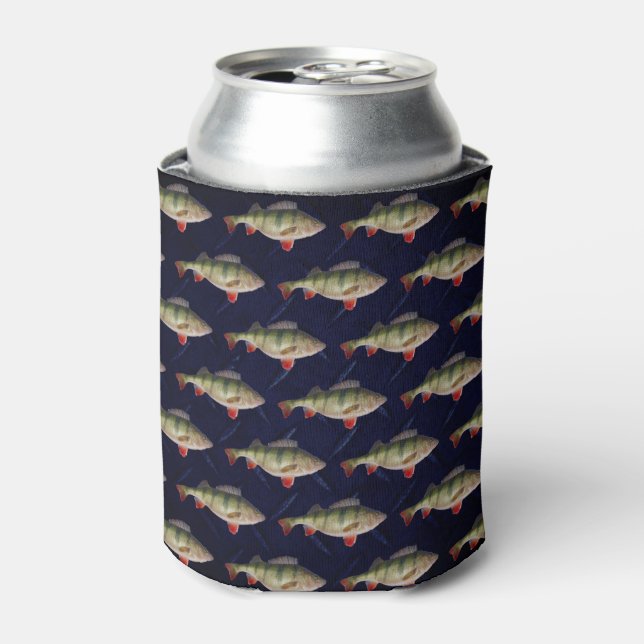 Enfriador De Latas Porch Fishing Blue Beer Can Holder (Lata Anverso)