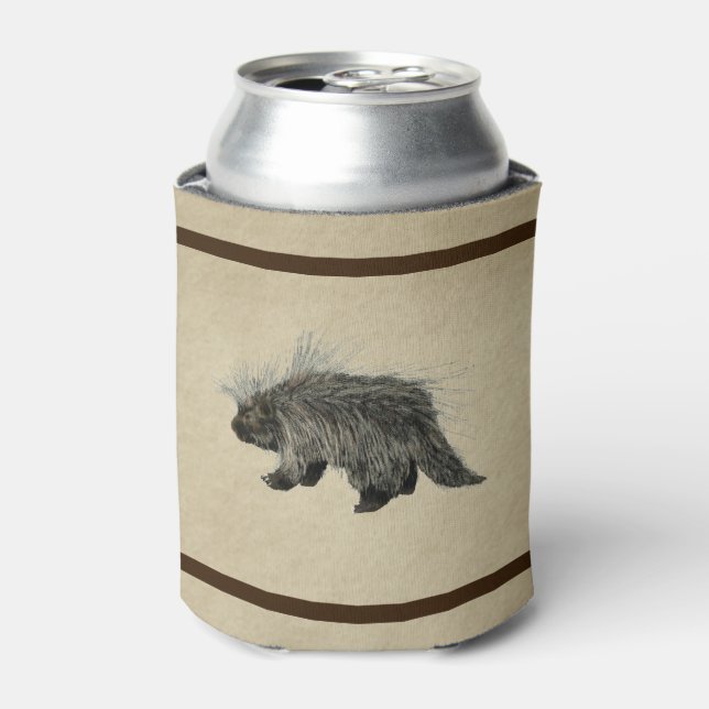 Enfriador De Latas Porcupine En Papel Antiguo (Lata Anverso)
