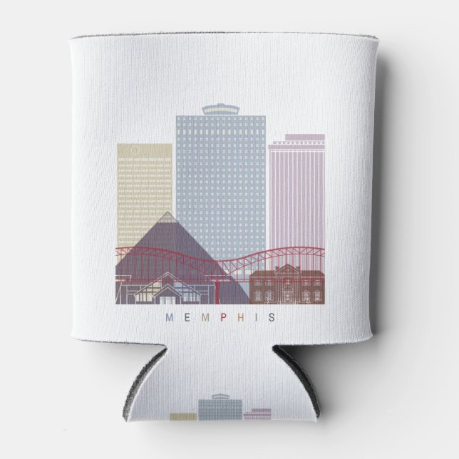 Enfriador De Latas Poster de skyline de Memphis (Anverso)