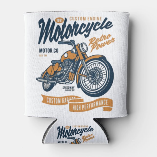Enfriador De Latas Potencia Retro de Motocicleta (Anverso)