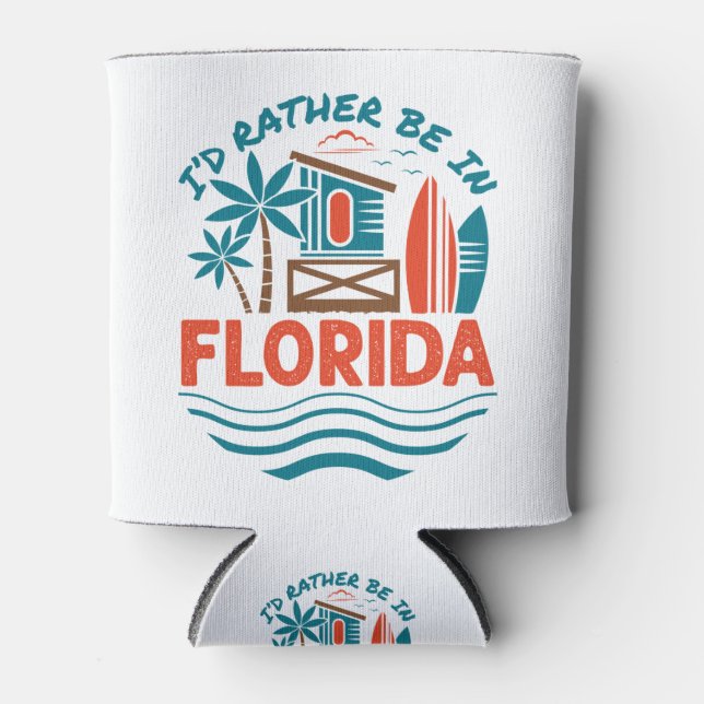 Enfriador De Latas Prefiero estar en Florida (Anverso)