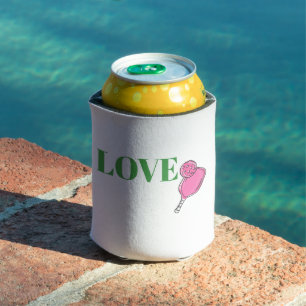 Enfriador De Latas Preppy Love Pink Pickleball