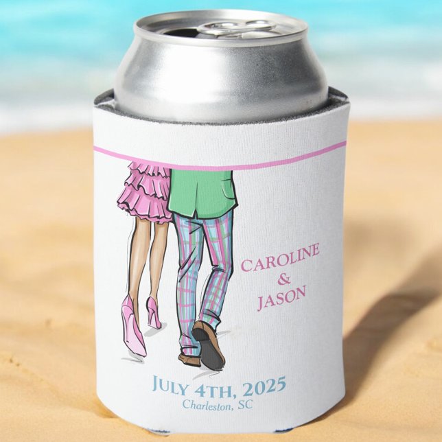 Enfriador De Latas Preppy Moda Pareja Pants Striped Favor de la boda (Subido por el creador)