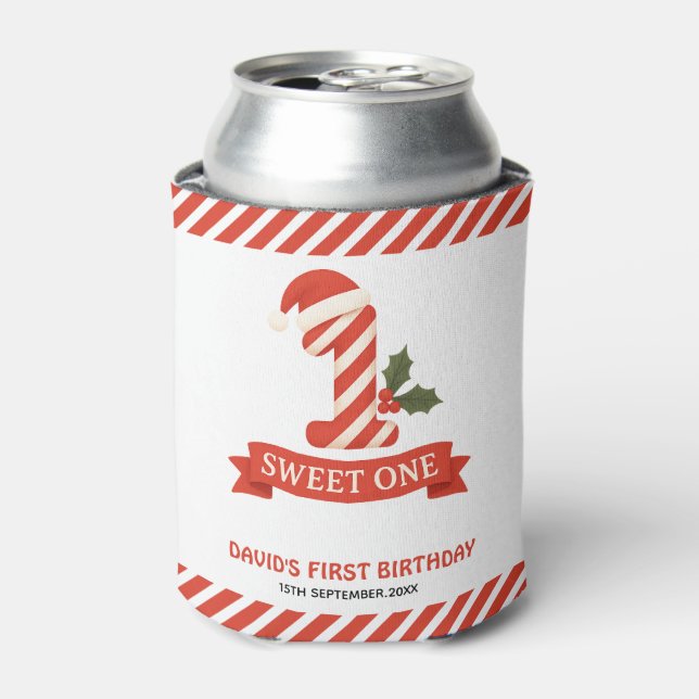Enfriador De Latas Primer cumpleaños de Sweet One Navidades (Lata Anverso)