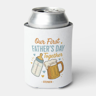 Enfriador De Latas Primer Día del Padre Juntos - Botella de cerveza y