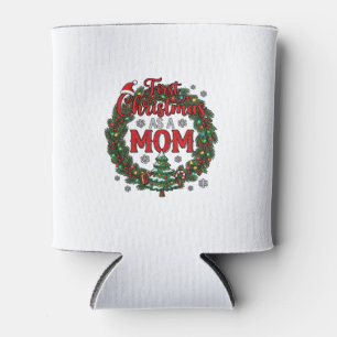 Enfriador De Latas Primer Navidad como mamá Corona de Pino Árbol