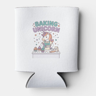 Enfriador De Latas Producto gráfico de moda de unicornio horneando un