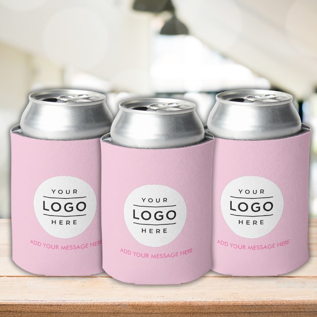 Enfriador De Latas Promoción del logotipo comercial de personalizado (Custom Business Logo Promotional Can Cooler in pink color)