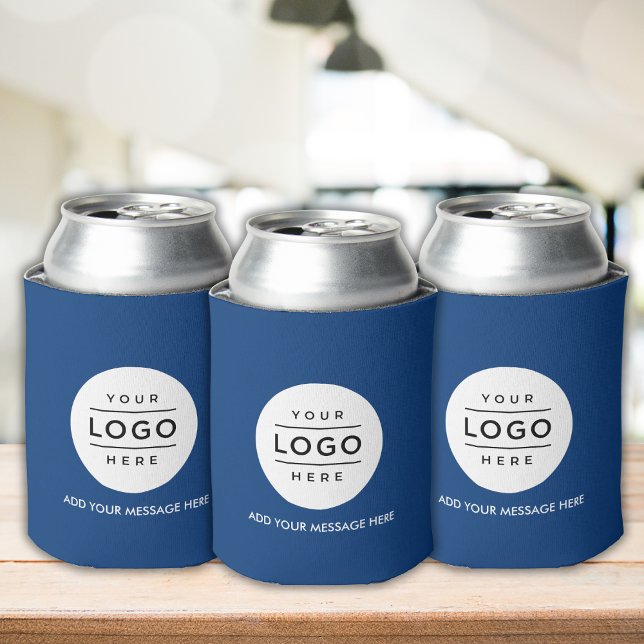 Enfriador De Latas Promoción del logotipo comercial de personalizado (Custom Business Logo Promotional Can Cooler in navy blue)