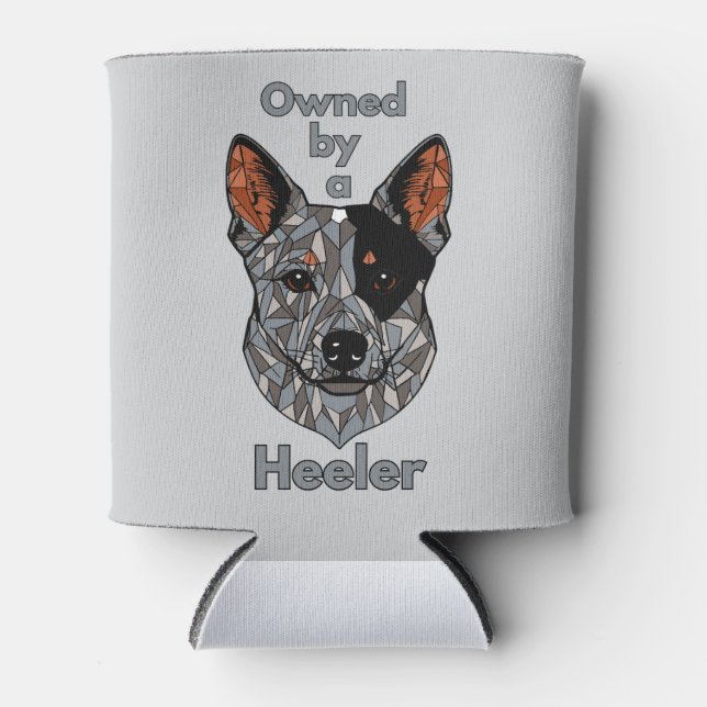 Enfriador De Latas Propiedad de un Heeler (azul) (Anverso)