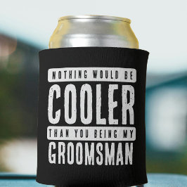 Enfriador De Latas Propuesta de Groomsman en blanco y negro