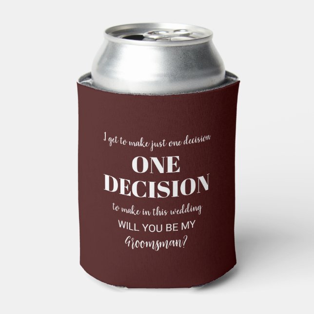 Enfriador De Latas Propuesta Groomsman elegante y divertida - Una dec (Lata Anverso)