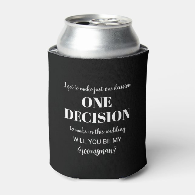 Enfriador De Latas Propuesta Groomsman elegante y divertida - Una dec (Lata Anverso)