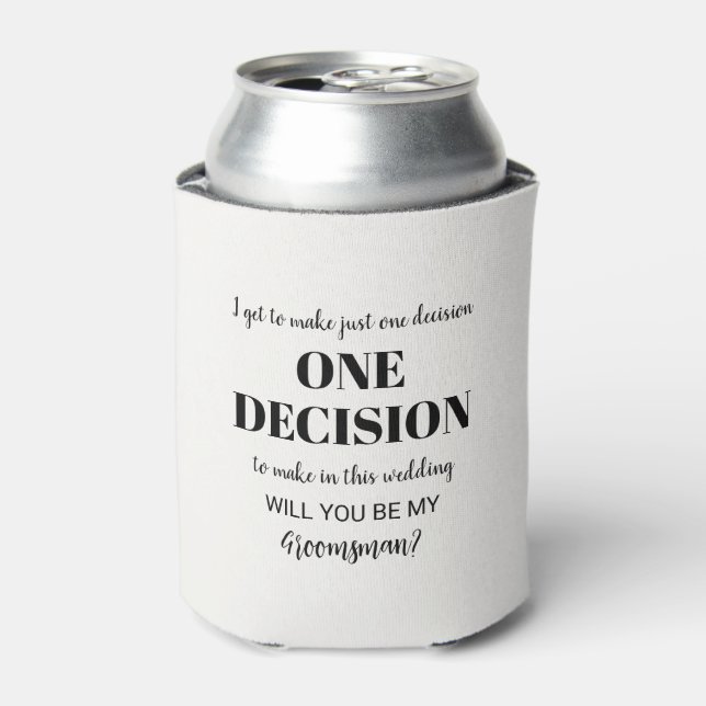 Enfriador De Latas Propuesta Groomsman elegante y divertida - Una dec (Lata Anverso)