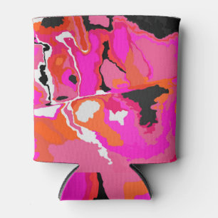 Enfriador De Latas Psychedelic Vivid: Neon Digital Art.