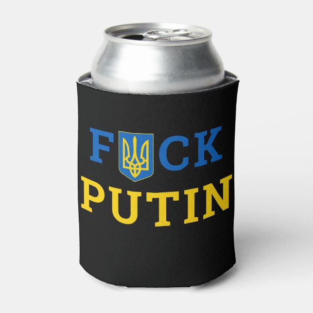 Enfriador De Latas Puck Futin Ucrania apoya a Ucrania (Lata Anverso)
