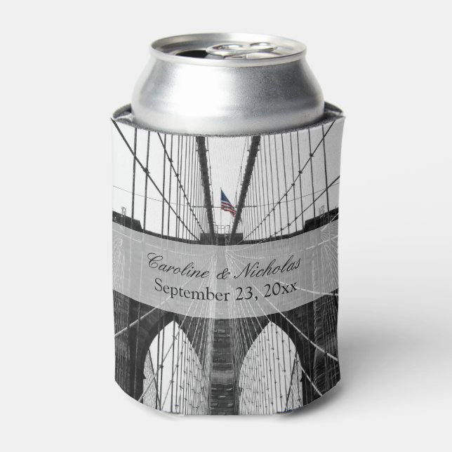 Enfriador De Latas Puente de Brooklyn de NYC, Boda de Nueva York (Lata Anverso)